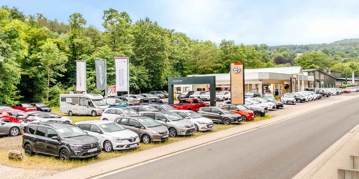 Ausgestellte Fahrzeuge des Autohauses
